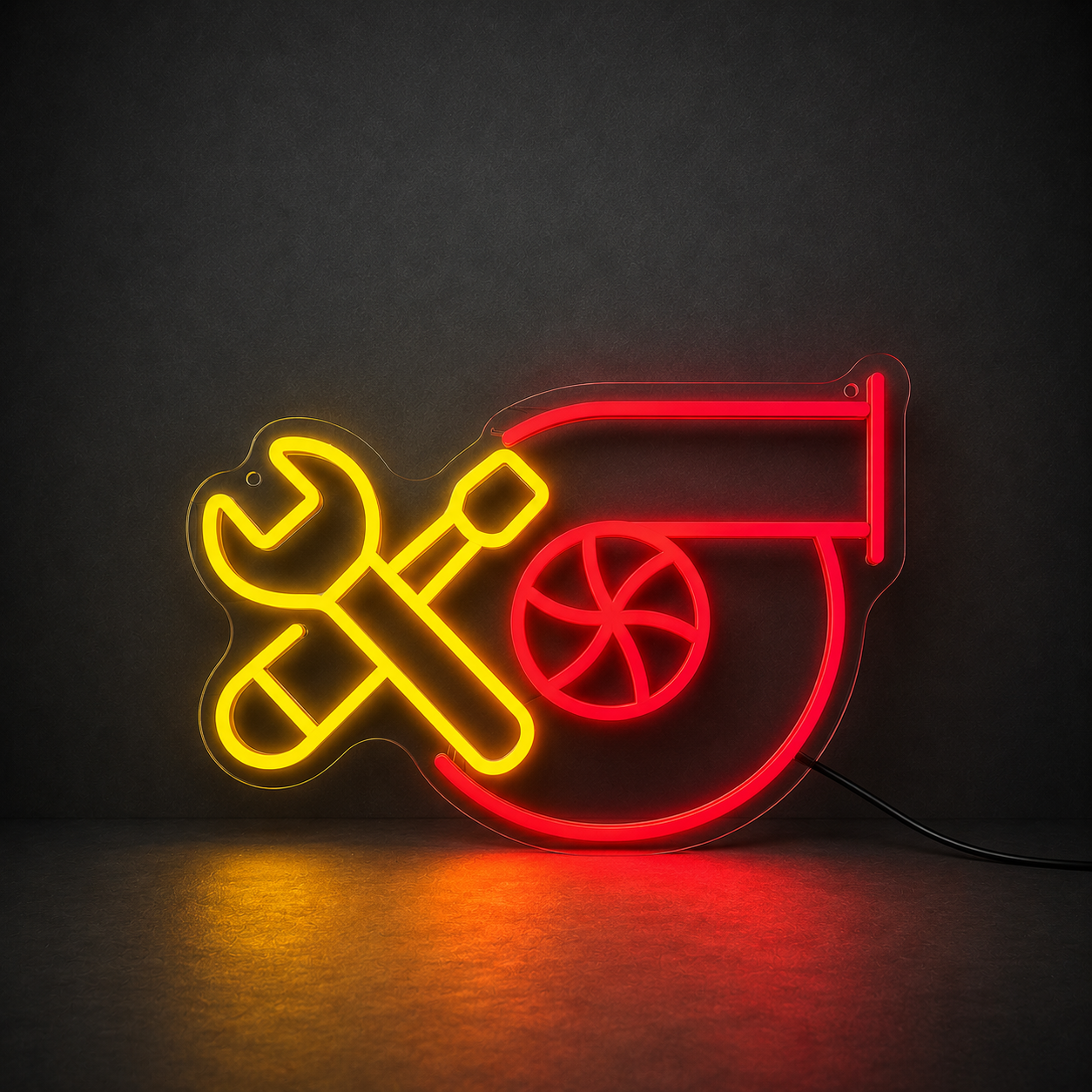 Néon LED | Néon Garage Check Engine Rouge