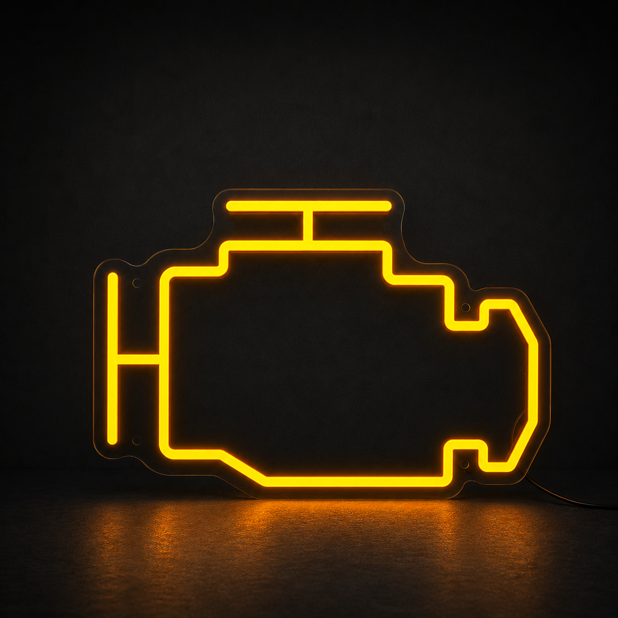 Néon LED | Néon Garage Check Engine Jaune