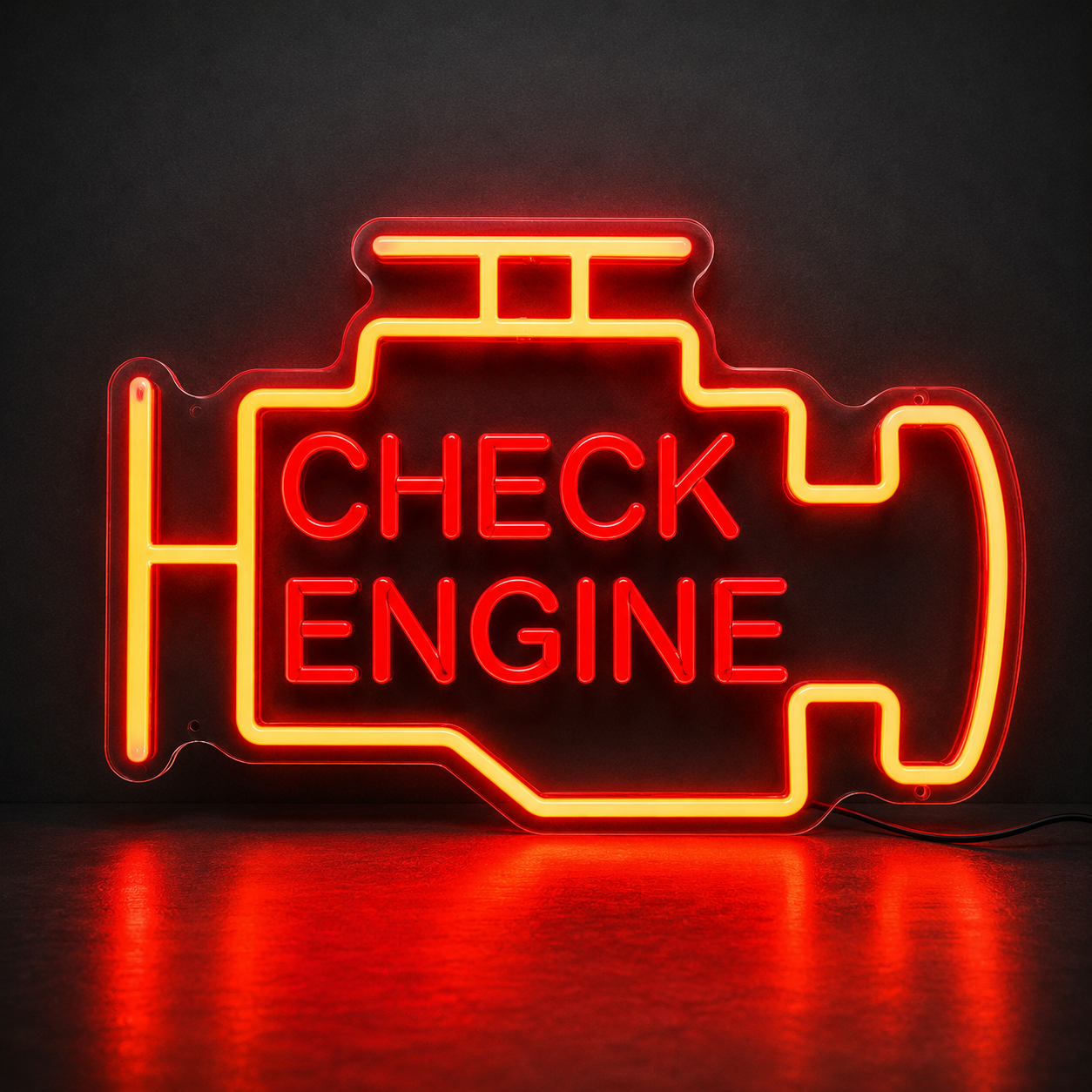 Néon LED | Néon Garage Moteur Rouge