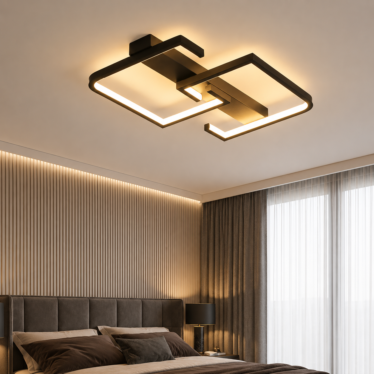Plafonnier LED | Moderne Dimmable Noir