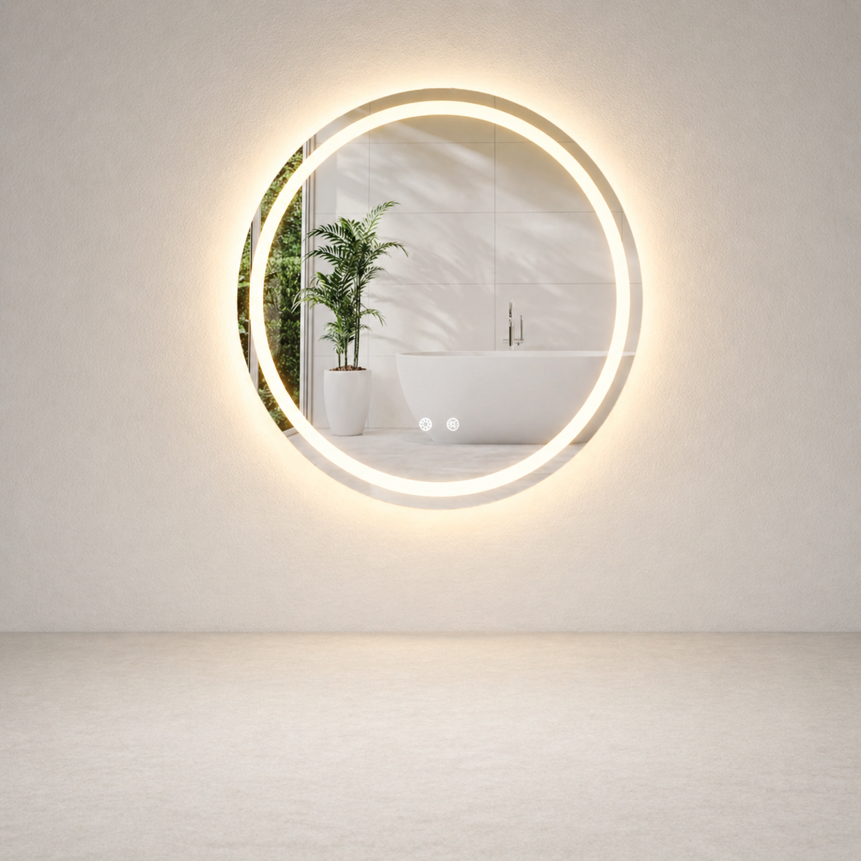 Miroir LED | Rond Double Halo Luxe