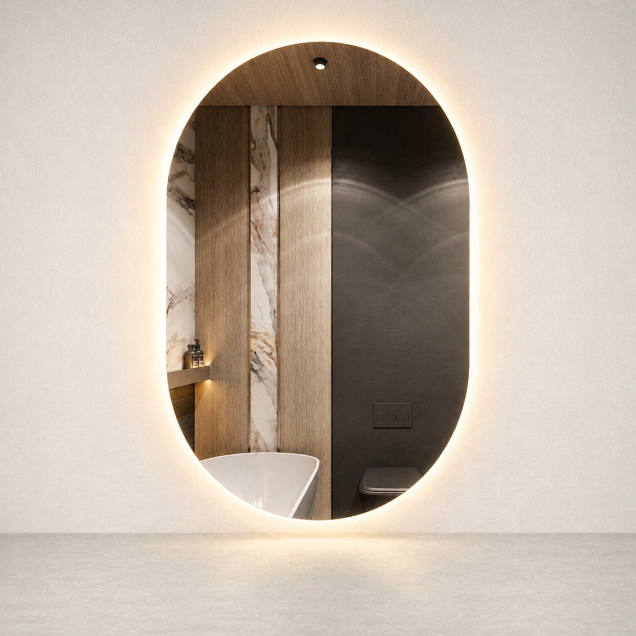 Miroir LED | Ovale Smart Halo Élégance
