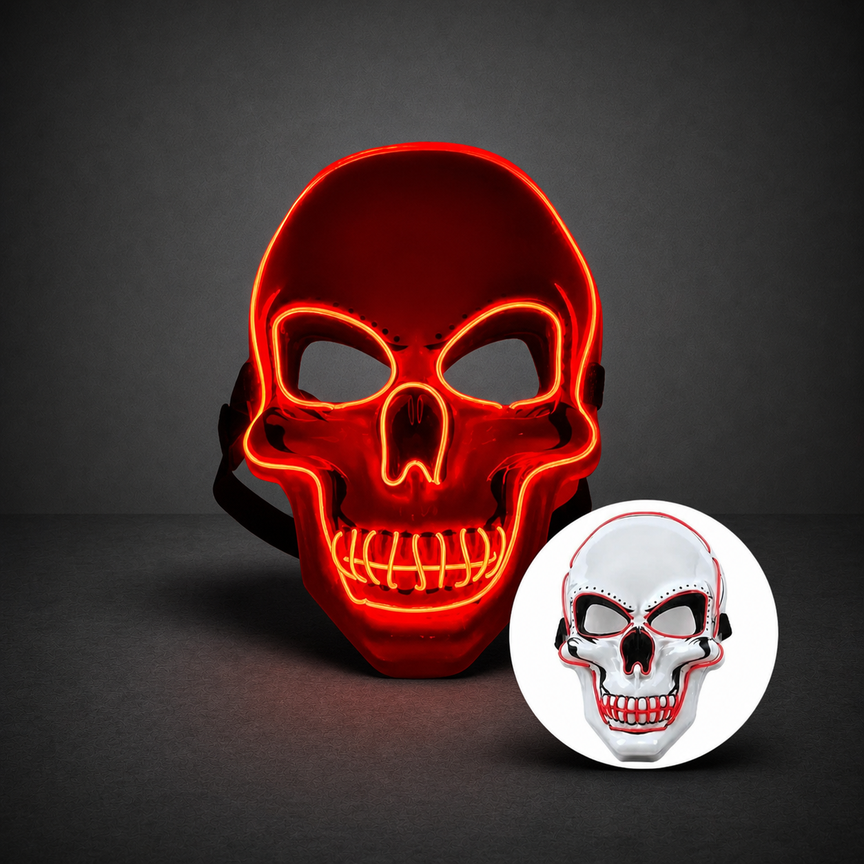 Masque LED Visage | Masque Crâne LED Effrayant
