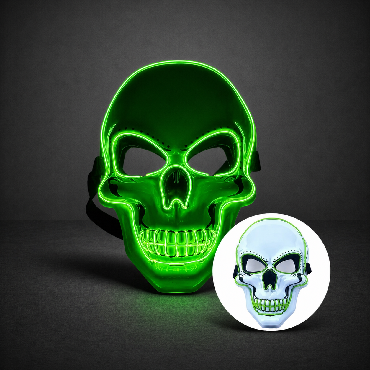 Masque LED Visage | Masque Crâne LED Lumineux