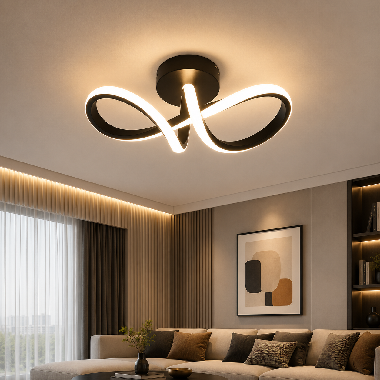 Plafonnier LED | Moderne Noir & Blanc