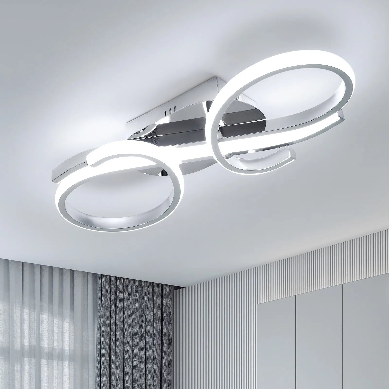 Plafonnier LED | Géométrique Argenté